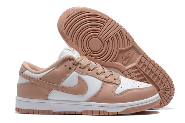 Women's Dunk Low Brown White Shoes 213